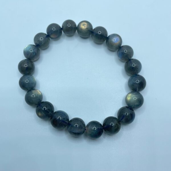 High-Quality Gray Moonstone Bracelet, 10mm & 11mm Beads, 17cm Length, Natural Stone Jewelry for Intuition and Calm