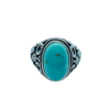 Turquoise Stone Ring 925 Sterling Silver Statement Ring Gemstone Ring Adjustable Size